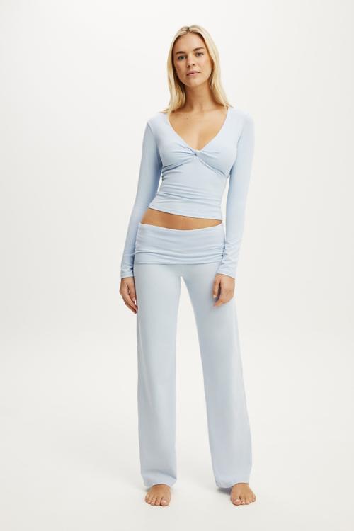 Dreamy soft roll waist pant - violet blue