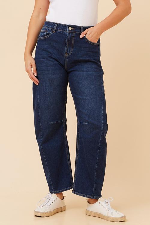 High Waist Barrel Jean - Denim