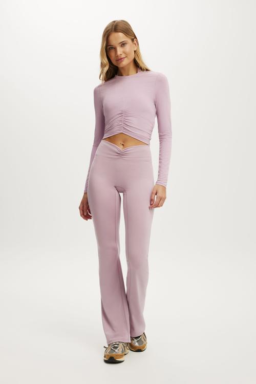Active Ruched Front Long Sleeve - Dawn Pink