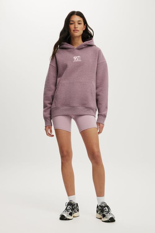 Plush Premium Graphic Hoodie - Pickled Beet Marle/With Love