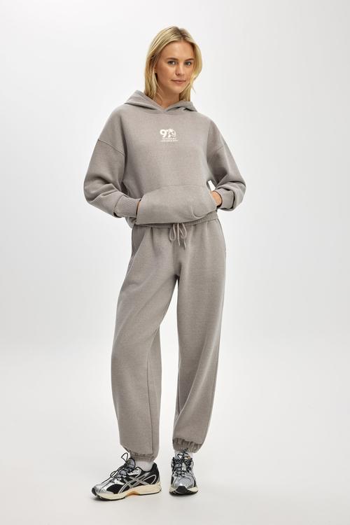 Plush Premium Graphic Hoodie - Mocha Marle/With Love