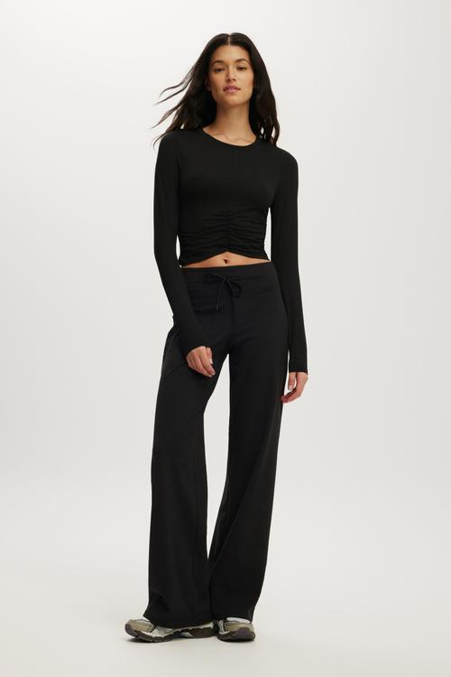 Active Ruched Front Long Sleeve - Black