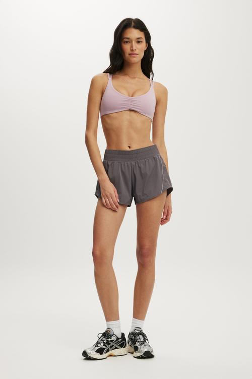 Ultra Soft Scrunch Front Strappy Crop - Violet Dawn