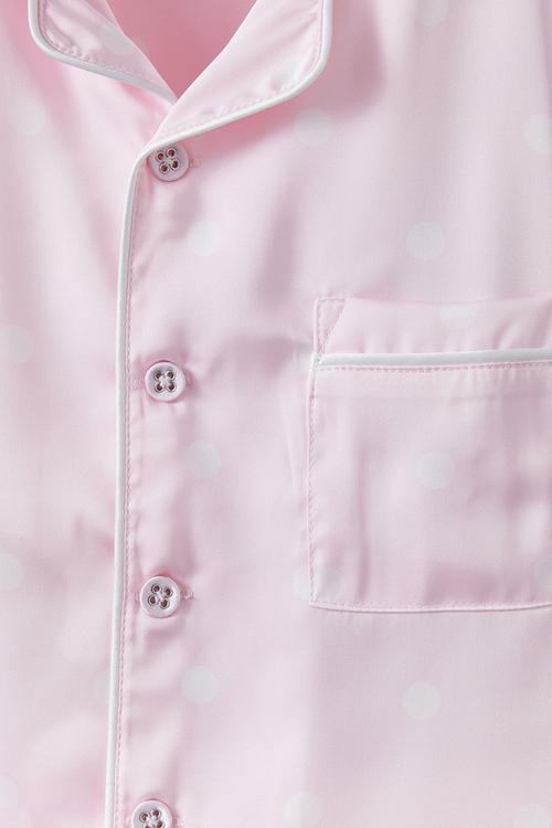 Lullaluxe short/long pj set - tea party pink/vanilla polka dot
