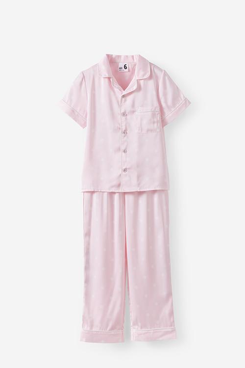 Lullaluxe short/long pj set - tea party pink/vanilla polka dot