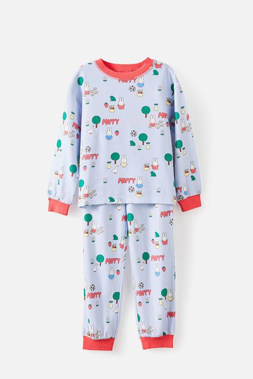 Snoozesoft Long Sleeve Pj Set License - Lcn Mif Grey Marle/Miffy Face