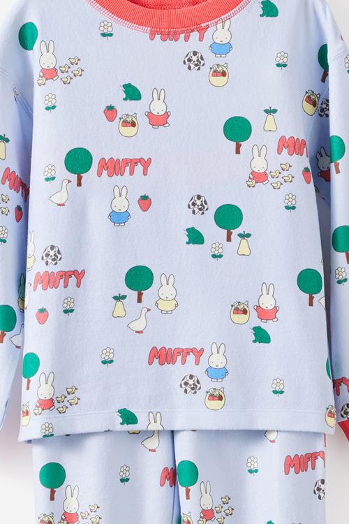 Snoozesoft Long Sleeve Pj Set License -Lcn Mif Ice Blue/Miffy Meadow
