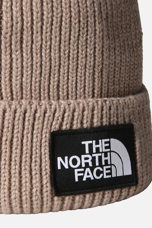 TNF Logo Box Cuffed Beanie - Mushroom Grey