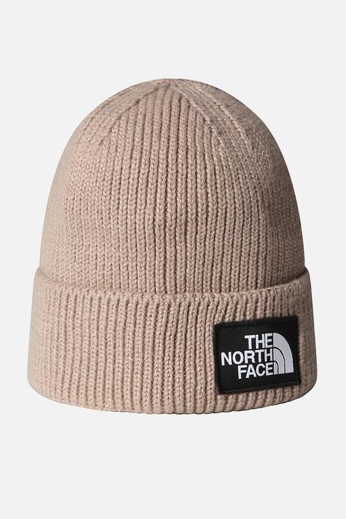 TNF Logo Box Cuffed Beanie - Mushroom Grey