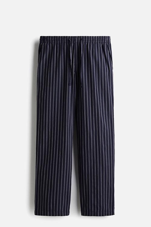 Relaxed fit poplin trousers - blue