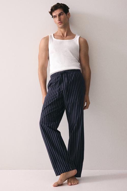 Relaxed fit poplin trousers - blue