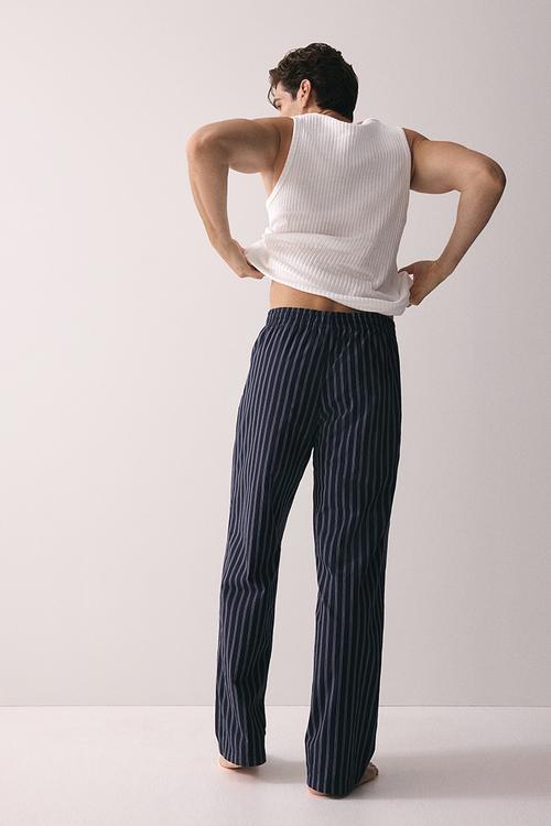 Relaxed fit poplin trousers - blue