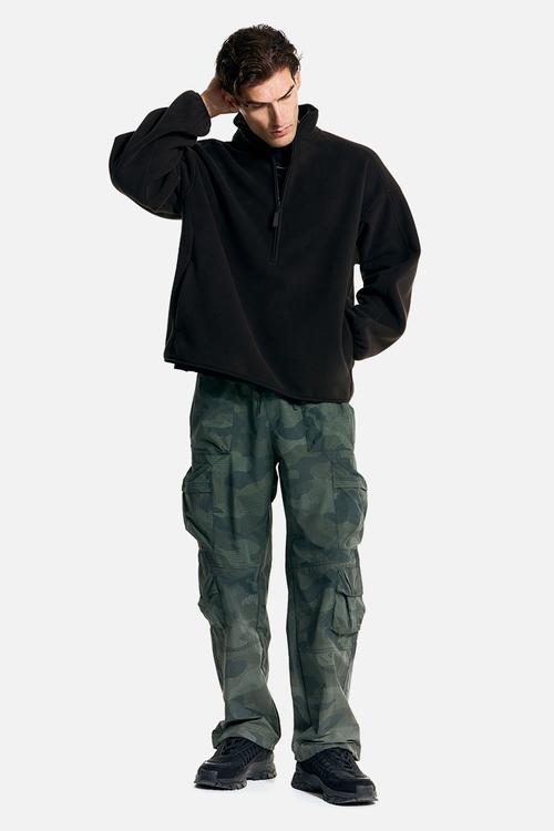 Fleece sports top - black