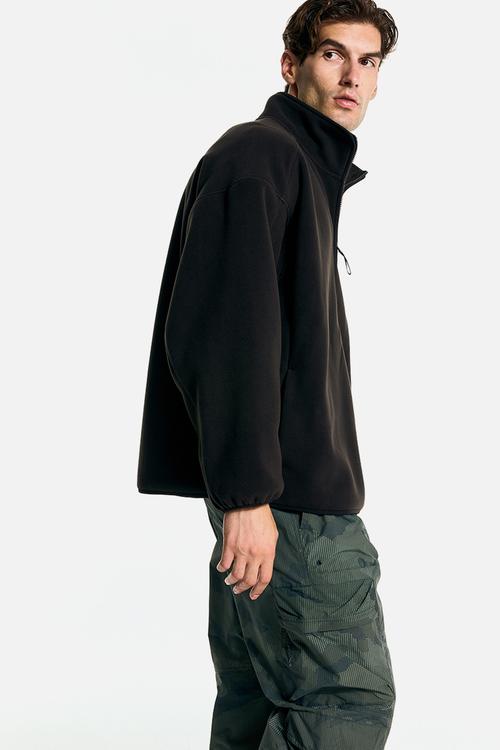 Fleece sports top - black