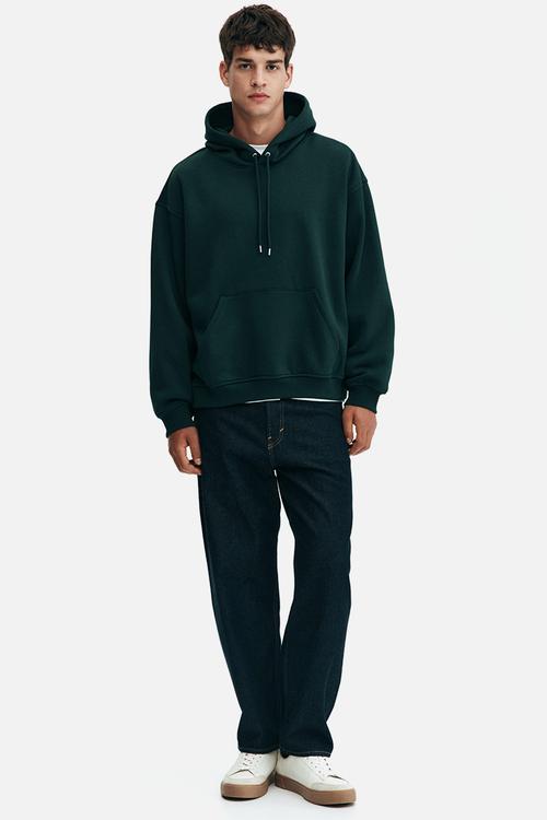 Loose fit hoodie - dark forest green