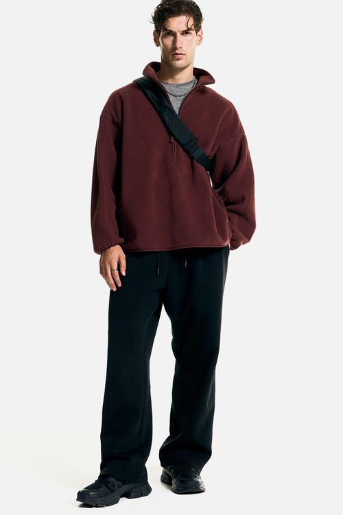 Fleece sports top - light burgundy