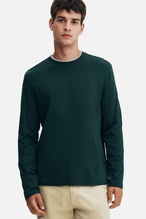 Regular fit jersey top - forest green
