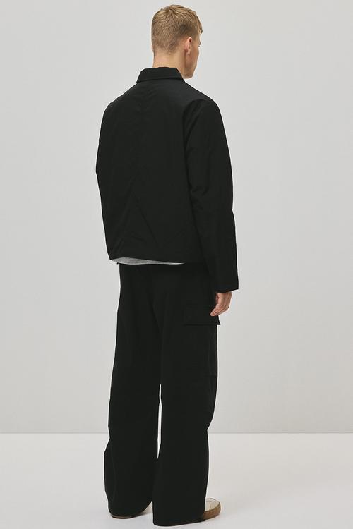Regular fit nylon jacket - black