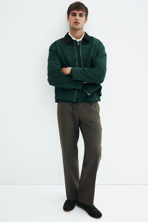 Relaxed fit tailored trousers - brown checked