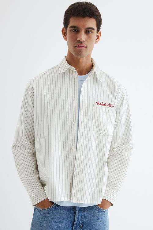 Loose fit oxford shirt - white harbor city