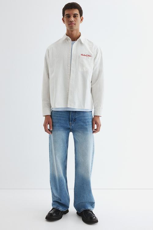 Loose fit oxford shirt - white harbor city