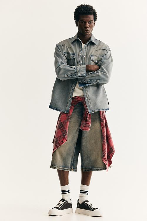 Oversized fit denim shirt - denim blue