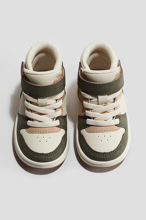 Open-front trainers - dark green/white 