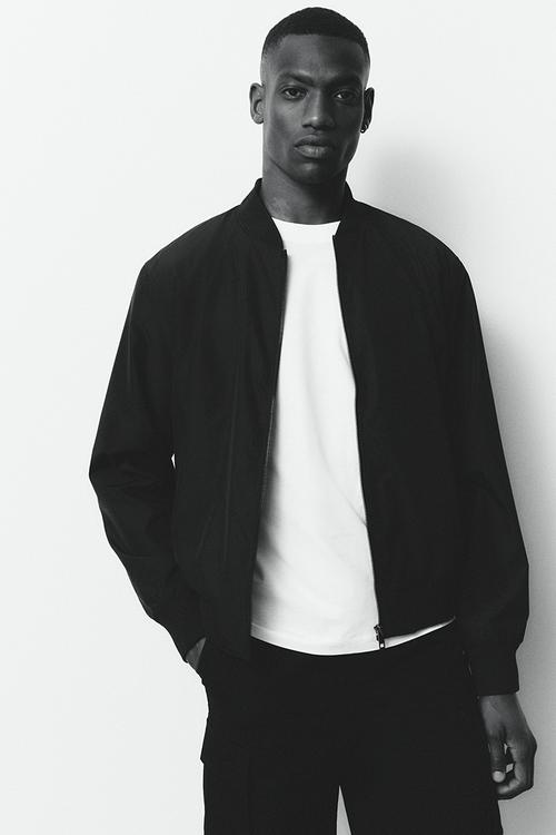Lightweight bomber jacket - black