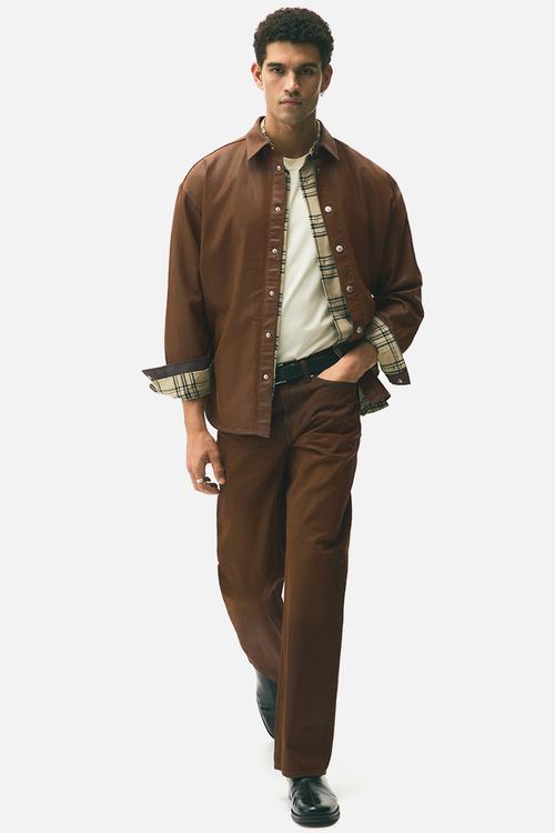 Straight relaxed jeans - rust brown