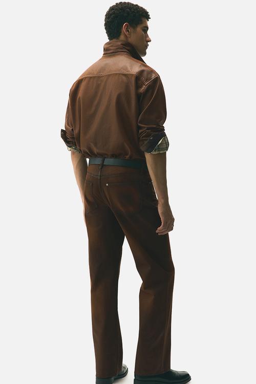 Straight relaxed jeans - rust brown