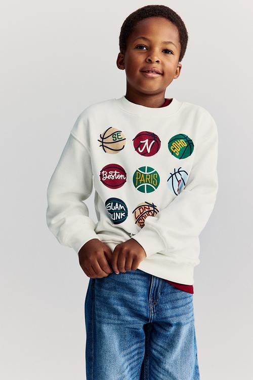 Printed sweatshirt - white/basketball league 