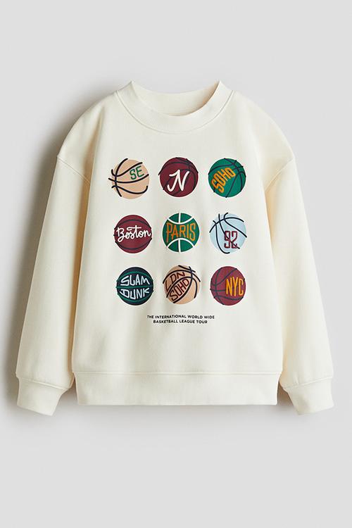 Printed sweatshirt - white/basketball league 