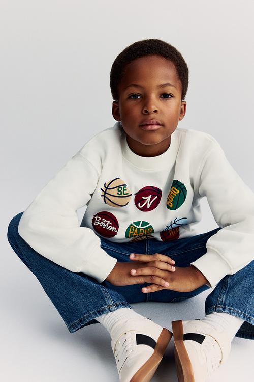 Printed sweatshirt - white/basketball league 
