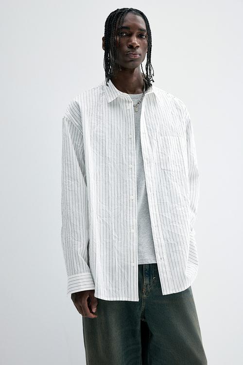 Relaxed fit shirt - white/pinstriped