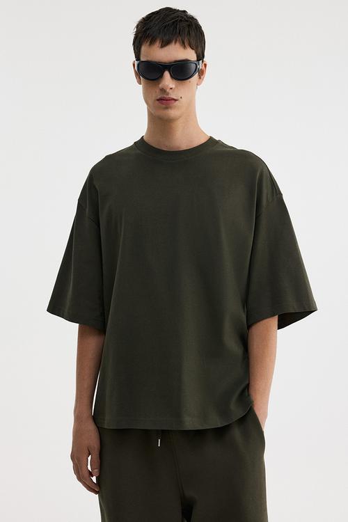Oversized fit T-shirt - dark khaki green