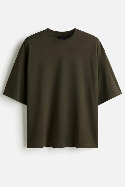 Oversized fit T-shirt - dark khaki green