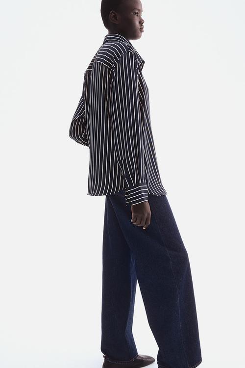 Shirt - navy blue/white