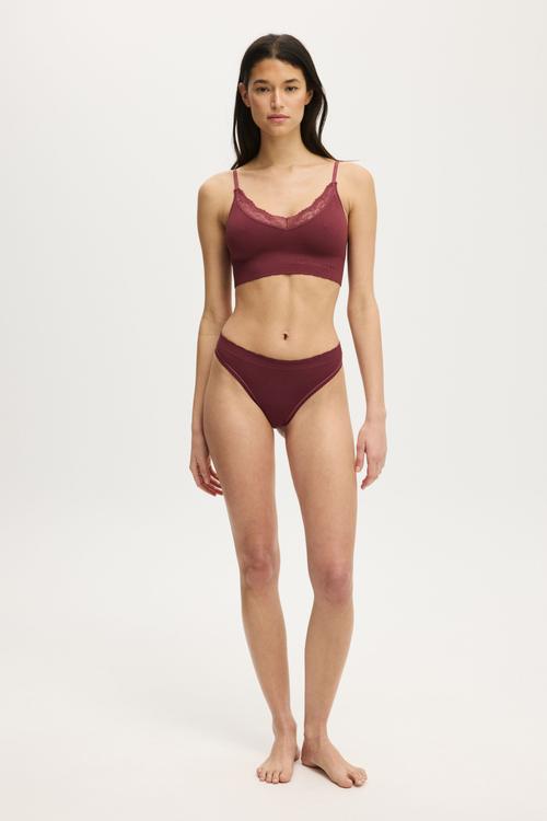 Seamless High Cut G String Brief - Burnt Apple Texture