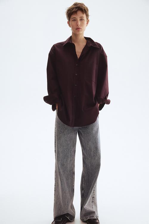 Poplin shirt - burgundy