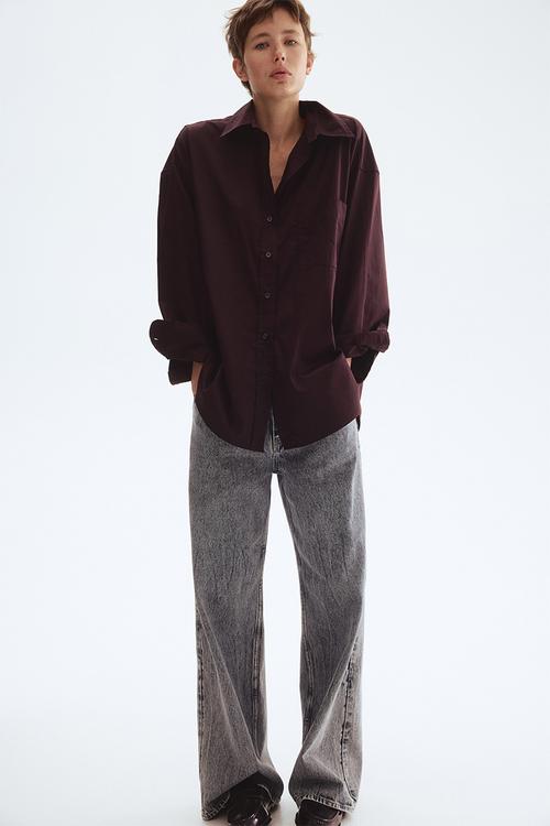 Poplin shirt - burgundy