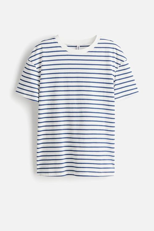 Loose-fit t-shirt - white striped