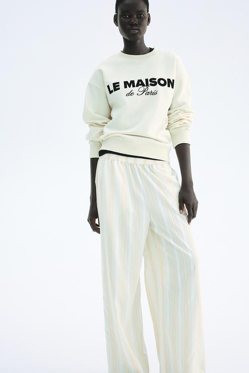 Text-motif sweatshirt - white/le maison 