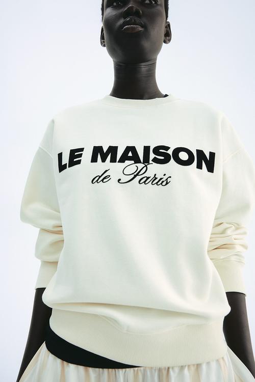 Text-motif sweatshirt - white/le maison 