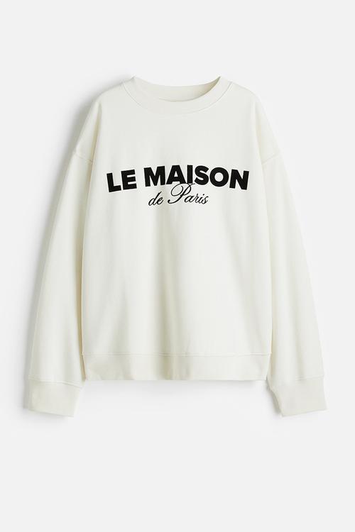 Text-motif sweatshirt - white/le maison 
