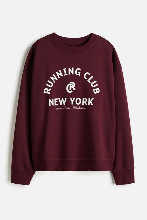 Text-motif sweatshirt - burgundy running club