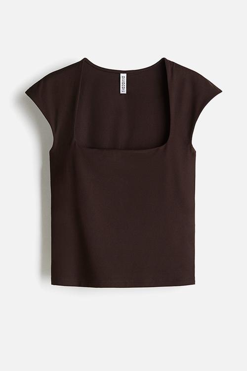 Soft jersey top - dark brown
