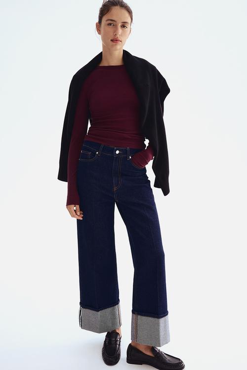 Ribbed top - burgundy