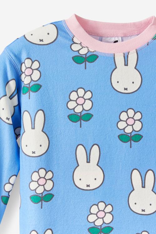 Snoozesoft Long Sleeve Pj Set License -Lcn Mif Blue Bonnet/Miffy Daisies