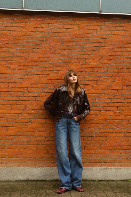 Wide high waist jeans - dark denim blue