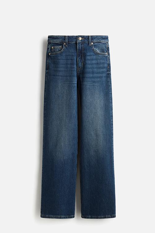 Wide high waist jeans - dark denim blue
